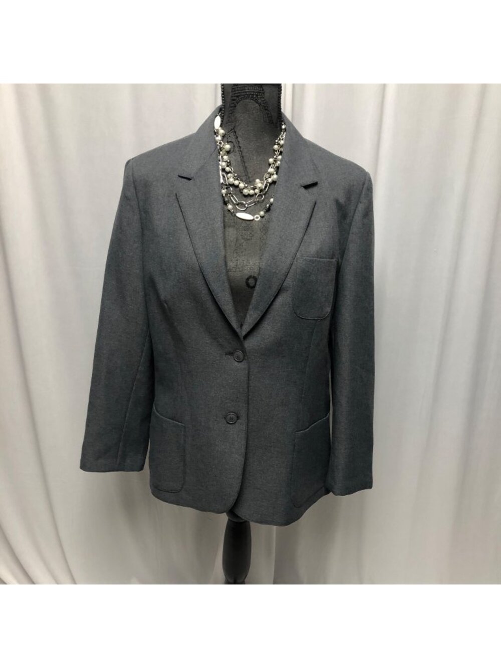 Haberdashery by Personal Blazer Womens Sz 16 Gray Jacket Classic Career Academia